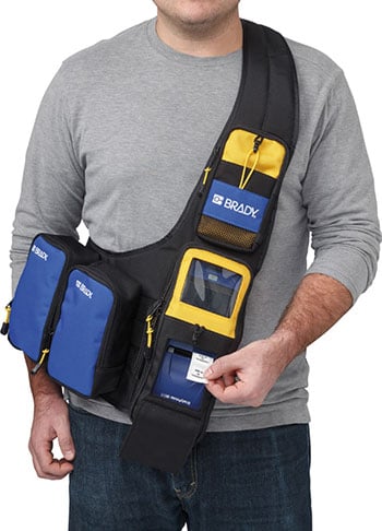 Man wearing the Brady M611 printer harness.