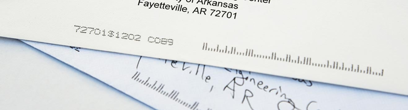 Postal codes on envelopes