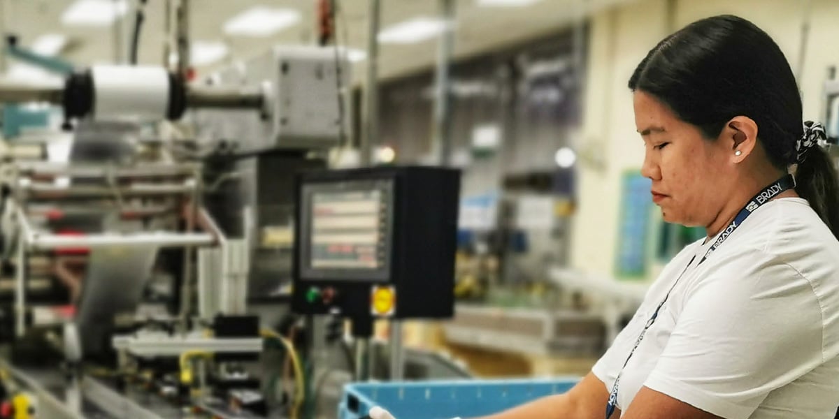 a woman in a factory