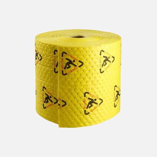 A roll of yellow Brady absorbant