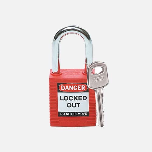 a Brady padlock and key