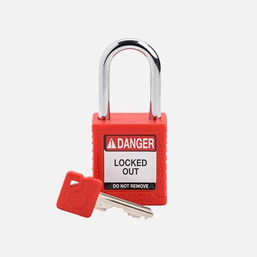 A Brady Lockout Tagout padlock and key