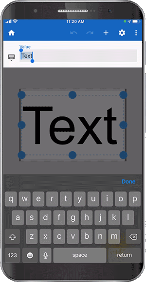 Animated gif showing the importing of a Linkware Live file to create labels from within the app.