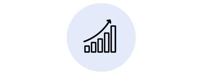 chart with up arrow icon