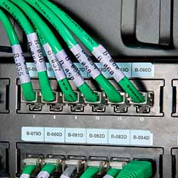 brady label on a datacom machine