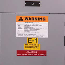brady label on a electrical box