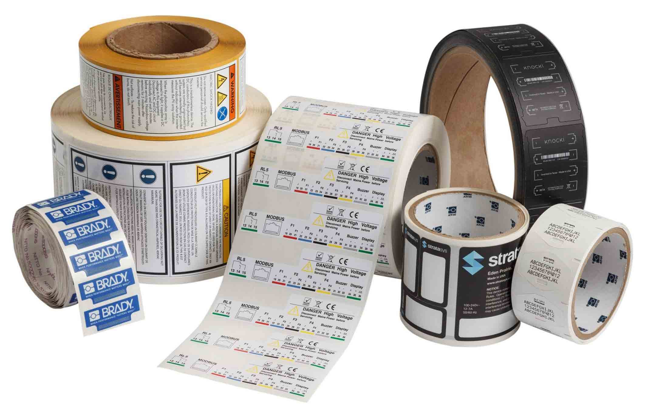 collection of brady label rolls