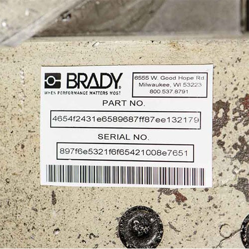 A label on a stone surface