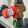 Brady plug valve lockout device.