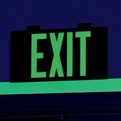 Glow in the dark sign