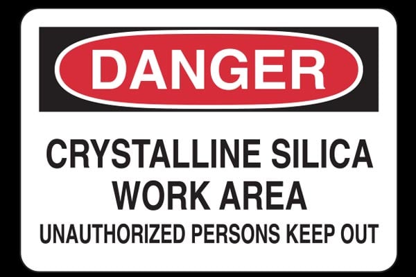 Crystalline silica danger sign