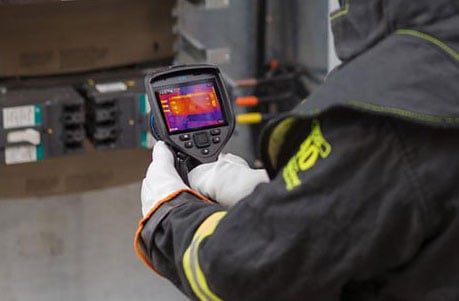 arc flash banner showing a thermal imaging scanner