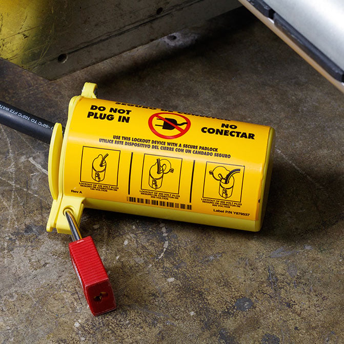a loto cable device with a padlock