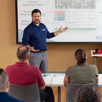 a brady instructor instructing an class