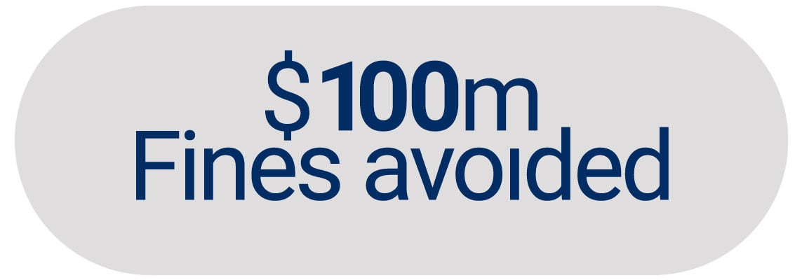 $100 million fines avoided
