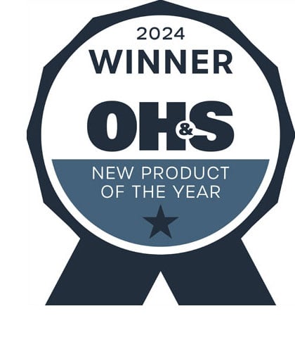 Ribbon illustration that says "2024 winner OHS new product of the year"