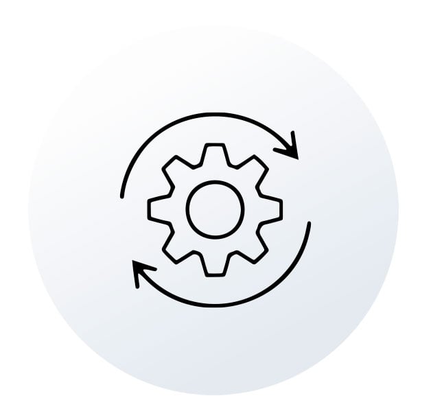 gear with two arrows around it 