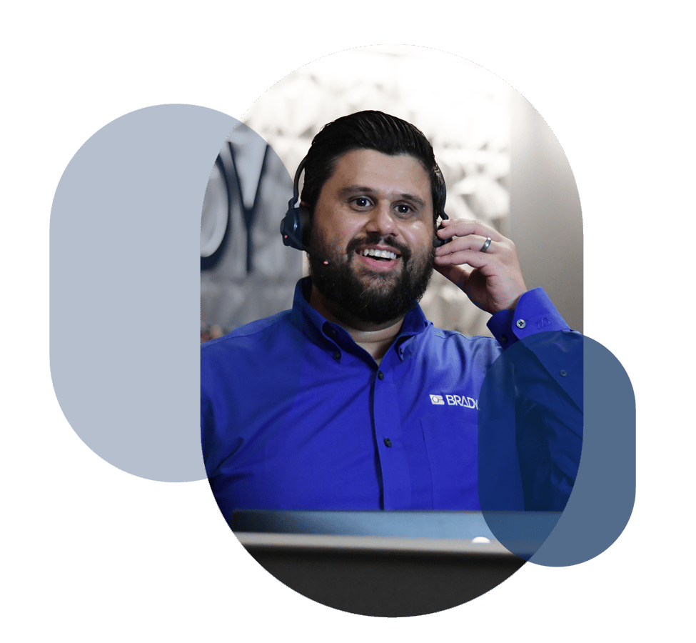 a brady customer service rep on a call