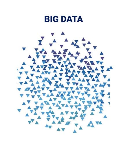 Dot pattern infographic representing big data.