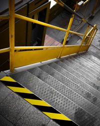 Bradystripe yellow and black floor marking tape shows area of egress.