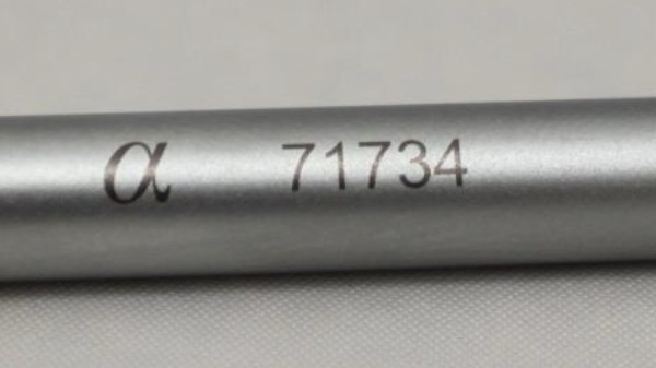 A laser-marked medical device.