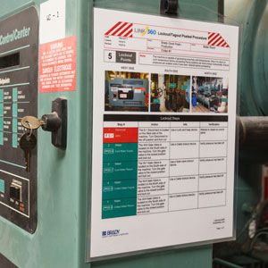 SIgn with LOTO procedures indicated. 