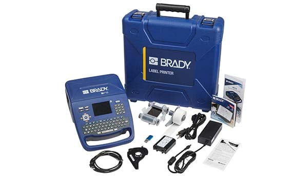A Brady M710 portable printer, case and accessories.