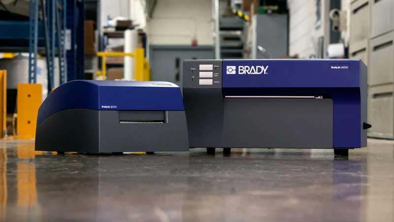 A closeup of two Brady printers.