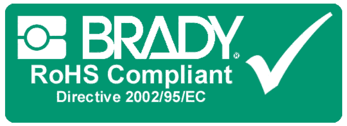 Green Brady RoHS Compliant logo. 