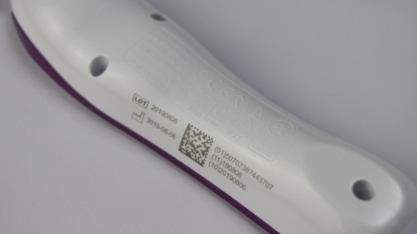 A medical device marked directly via laser.