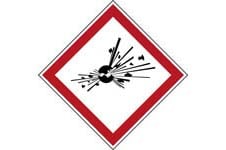 GHS hazard pictogram warning of explosive material.