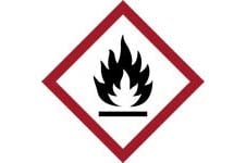 GHS hazard pictogram warns of flammable substance.