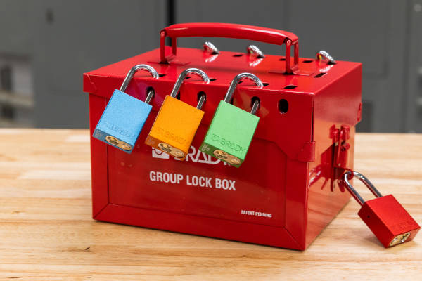 Brady safety lock box with Velocity padlocks.