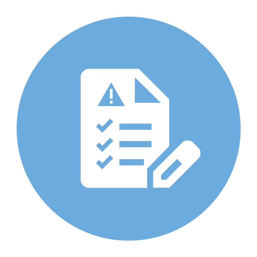 Icon showing a checklist and pencil.