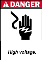 ANSI Danger High Voltage Sign
