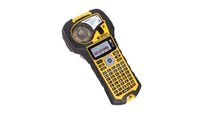 Yellow and black Brady M210 portable label maker. 