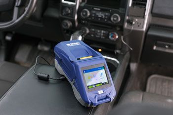 Brady M611 label printer in a truck