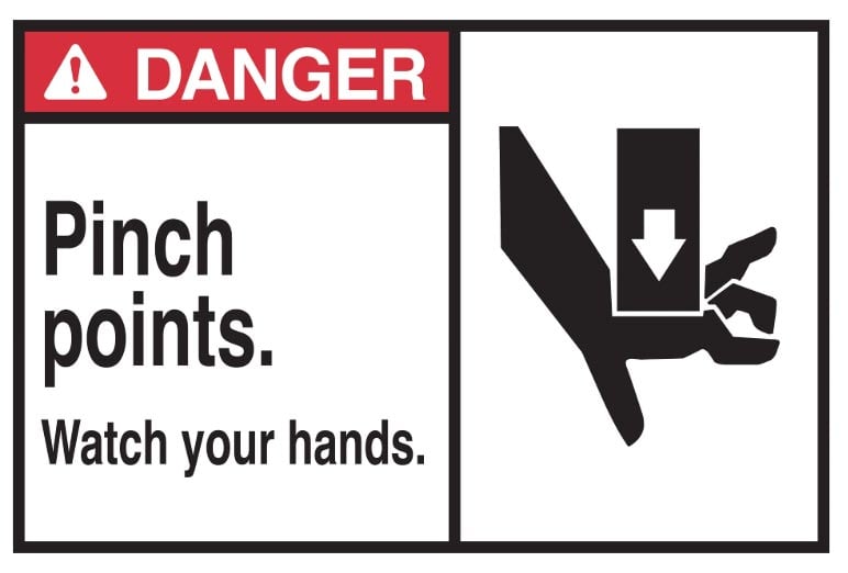 A danger safety sign label