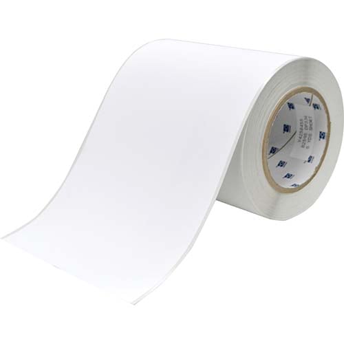 Roll of white Brady chemical resistant cryogenic polypropylene labels for J4000 printer.