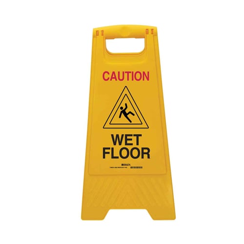Yellow Brady heavy duty &quot;caution wet floor&quot; stand. 