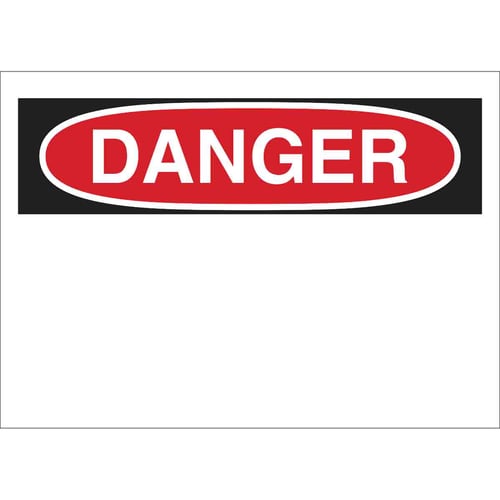 Red, black and white DANGER sign.