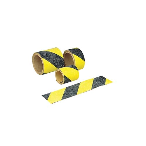 Yellow and black Brady anti-slip striped tape.