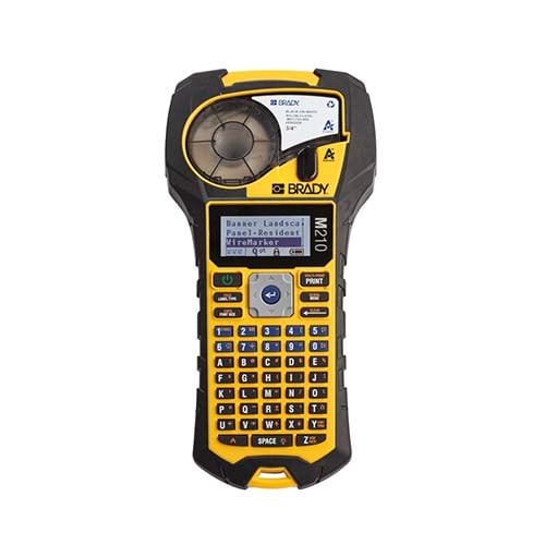 Yellow and black Brady M210 handheld label maker.