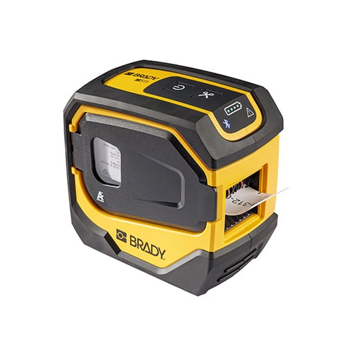 Yellow and black Brady M511 portable bluetooth label printer.
