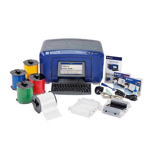 Brady S3700 primary color label and printer with supplies.