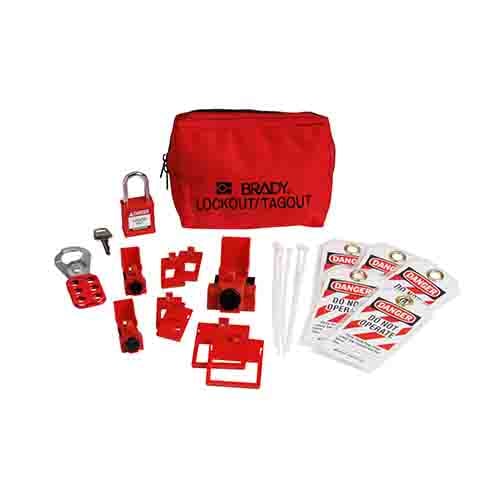 Red Brady electrical breaker LOTO kit. 