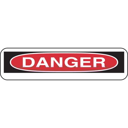 Red and black Brady DANGER OSHA sign. 