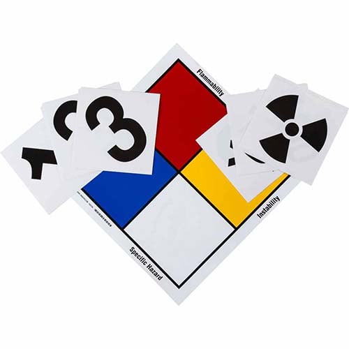 Colorful Brady NFPA vinyl sign kit.