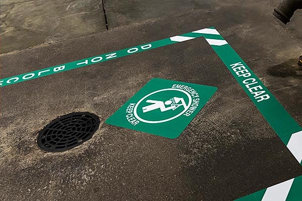 Floor marketing tape with the message Keep Clear