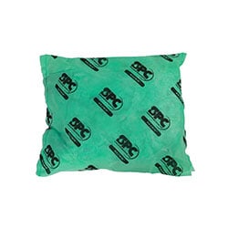 An absorbent pillow for spills.